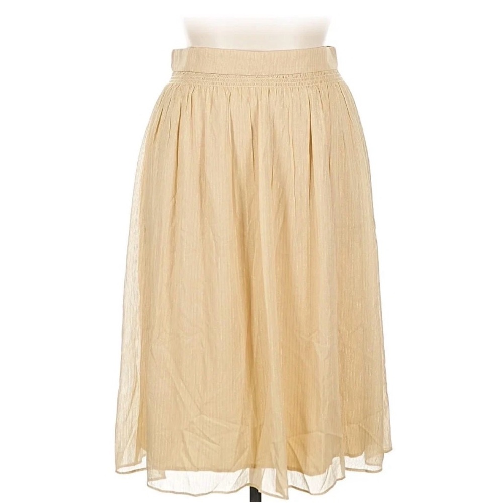 Ann Taylor Gold Midi Skirt